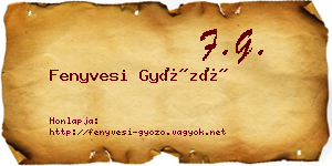 Fenyvesi Győző névjegykártya